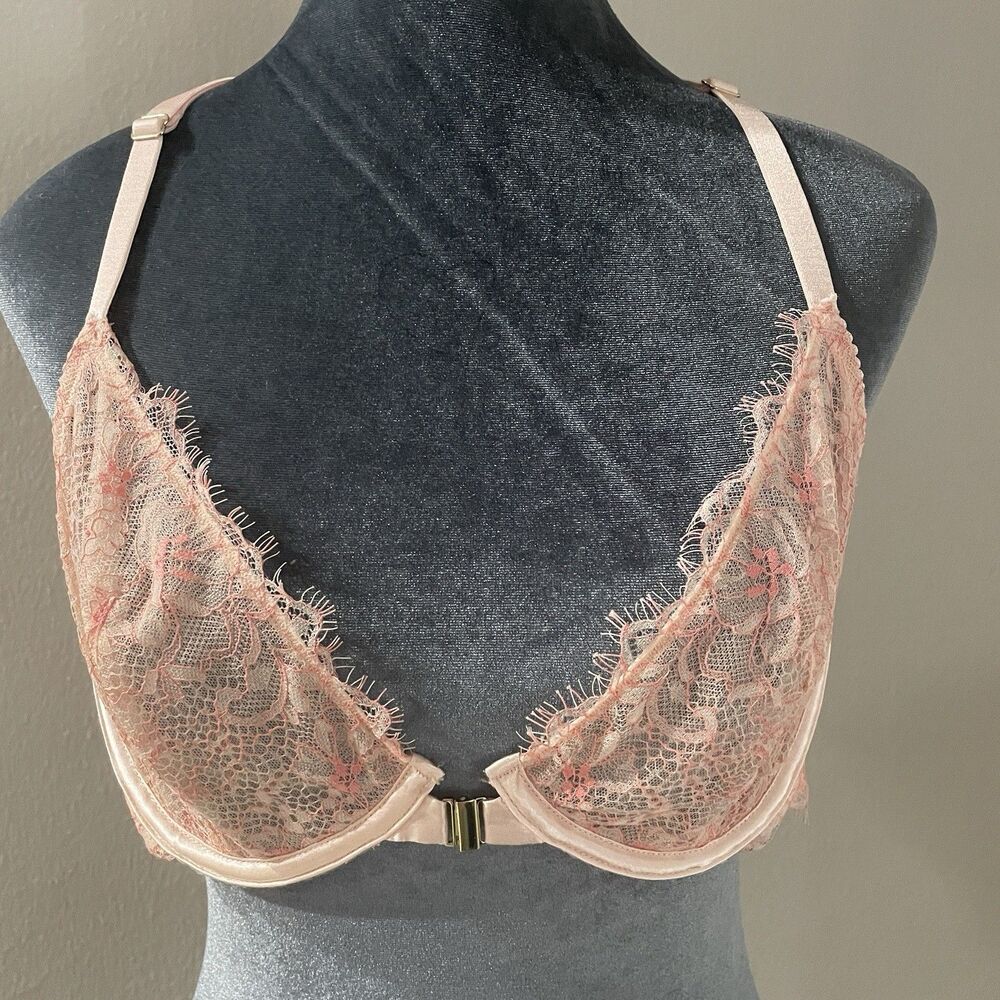 Sexy Coral Lace Bra Racer Back 38C